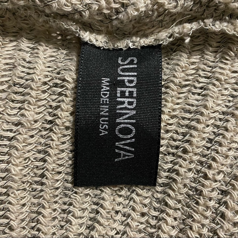 Supernova Beige Knit Open Front Waterfall Cardigan - Picture 4 of 5